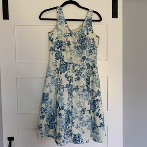 Floral white and blue dress
